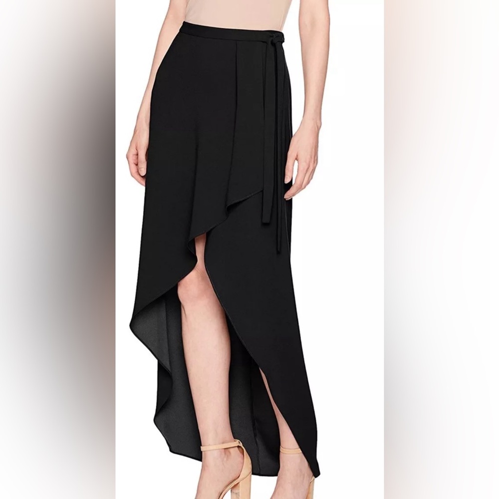 BCBG MAXAZRIA black asymmetrical wrap around skirt